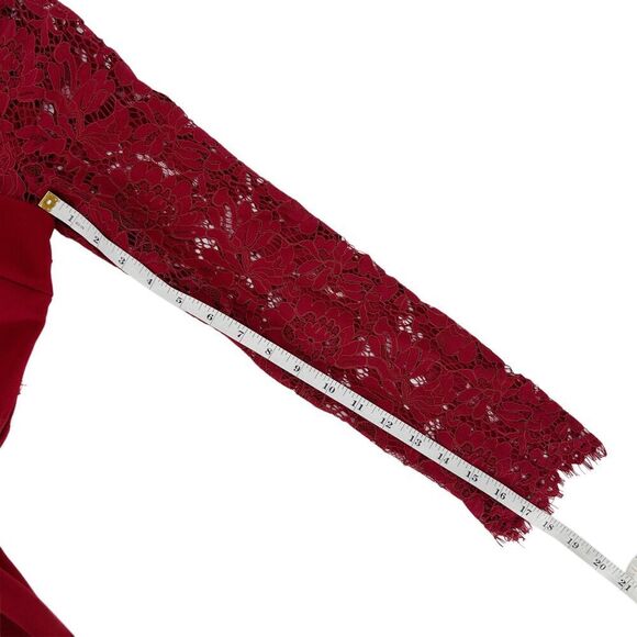 Lulus Whenever You Call Lace Open Back Maxi Dress Gown Red Medium - Picture 14 of 15